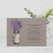 ブライダルシャワーメイスンジャーとワイルドフラワー 招待状 (スタンド正面)