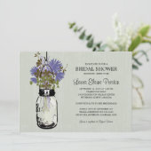 ブライダルシャワーメイスンジャーとワイルドフラワー 招待状 (スタンド正面)