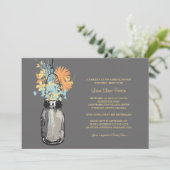 ブライダルシャワーメイスンジャーとワイルドフラワー 招待状 (スタンド正面)