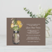 ブライダルシャワーメイスンジャーとワイルドフラワー 招待状 (スタンド正面)