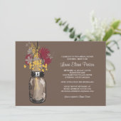 ブライダルシャワーメイスンジャーとワイルドフラワー 招待状 (スタンド正面)