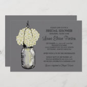 ブライダルシャワーメイソンジャールアジサイ 招待状 (正面/裏面)