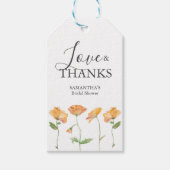 ブライダルシャワーメッセージカード水彩オレンジフラワー ギフトタグ (正面)