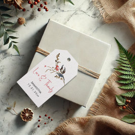 ブライダルシャワーメッセージカード水彩植物学 ギフトタグ