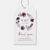 ブライダルシャワーメッセージカード – プラムパープルフローラ ギフトタグ (正面)