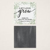 ブライダルシャワーメッセージカード、植物ラベルレットラブグロウ (正面&裏面)