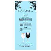 ブライダルシャワーメニューラックカード