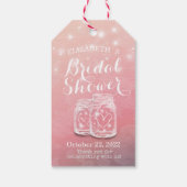 ブライダルシャワーメーソンジャースストリングライツピンクの花 ギフトタグ (裏面)
