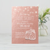 ブライダルシャワーメーソンジャースストリングライトバラ金ゴールドI 招待状 (スタンド正面)