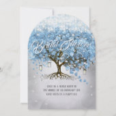 ブライダルシャワーメーソンジャールブルーハートリーフツリー 招待状 (裏面)