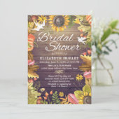 ブライダルシャワーメープル葉パンプキンスマーフラワーウッド 招待状 (スタンド正面)