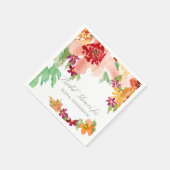 ブライダルシャワーモダンウォーターカラー秋秋アート スタンダードカクテルナプキン (角)