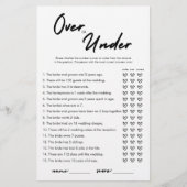 ブライダルシャワーモダンゲームカードの上または下 (正面)