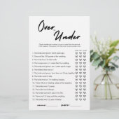 ブライダルシャワーモダンゲームカードの上または下 (スタンド正面)