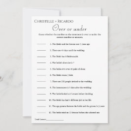 ブライダルシャワーモダンゲーム中またはオーバー 案内状