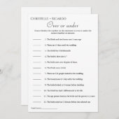 ブライダルシャワーモダンゲーム中またはオーバー 案内状 (正面/裏面)