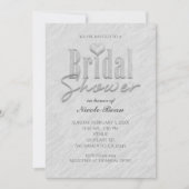 ブライダルシャワーモダンシックホワイトグレー招待状 招待状 (正面)