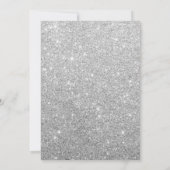 ブライダルシャワーモダンシルバーグリッターエレガント 招待状 (裏面)