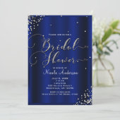 ブライダルシャワーモダンシルバーシャイングラム紙吹雪 招待状 (スタンド正面)