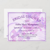 ブライダルシャワーモダンパステルパープルバイオレットテンプレート ポストカード (正面/裏面)