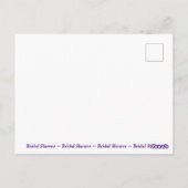 ブライダルシャワーモダンパステルパープルバイオレットテンプレート ポストカード (裏面)