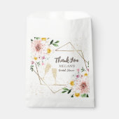 ブライダルシャワーモダンピンクフローラありがとう フェイバーバッグ (正面)