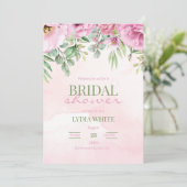 ブライダルシャワーモダンフローラピンクブライダルシャワー 招待状 (スタンド正面)