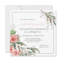 ブライダルシャワーモダンフローラユーカリ水彩