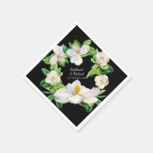 ブライダルシャワーモダンマグノリアフラワーズリースアート スタンダードカクテルナプキン (角)