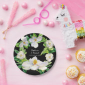 ブライダルシャワーモダンマグノリアフローラ水彩 ペーパープレート (パーティー)