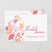 ブライダルシャワーモダン図花花びら招待状 招待状 (正面/裏面)
