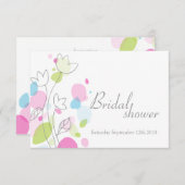 ブライダルシャワーモダン図花花びら招待状 招待状 (正面/裏面)