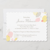 ブライダルシャワーモダン図花花びら招待状 招待状 (裏面)