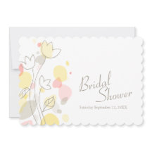 ブライダルシャワーモダン図花花びら招待状