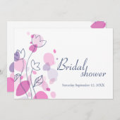 ブライダルシャワーモダン図花花びら招待状 招待状 (正面/裏面)