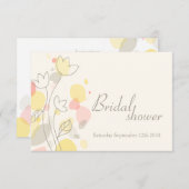 ブライダルシャワーモダン図花花びら招待状 招待状 (正面/裏面)