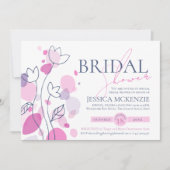 ブライダルシャワーモダン図花花びら 招待状 (正面)
