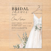 ブライダルシャワーモダン植物ユーカリ素朴ス アクリル招待状 (正面)