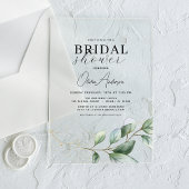 ブライダルシャワーモダン植物ユーカリ素朴ス アクリル招待状
