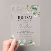 ブライダルシャワーモダン植物ユーカリ素朴ス アクリル招待状 (インサイチュ (ポータブル))