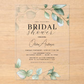 ブライダルシャワーモダン植物ユーカリ素朴ス アクリル招待状 (正面)