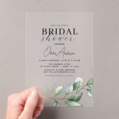 ブライダルシャワーモダン植物ユーカリ素朴ス アクリル招待状 (インサイチュ (ポータブル))