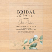 ブライダルシャワーモダン植物ユーカリ素朴ス アクリル招待状 (正面)