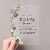 ブライダルシャワーモダン植物ユーカリ素朴ス アクリル招待状 (インサイチュ (ポータブル))