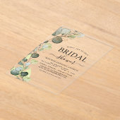 ブライダルシャワーモダン植物ユーカリ素朴ス アクリル招待状 (レイダウン)