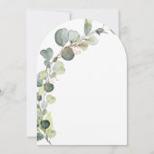 ブライダルシャワーモダン植物性ユーカリプトゥスボホ 招待状 (裏面)