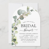 ブライダルシャワーモダン植物性ユーカリプトゥスボホ 招待状 (正面)