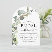 ブライダルシャワーモダン植物性ユーカリプトゥスボホ 招待状 (スタンド正面)