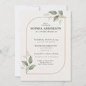 ブライダルシャワーモダン植物性ユーカリプトゥスボホ 招待状 (正面)