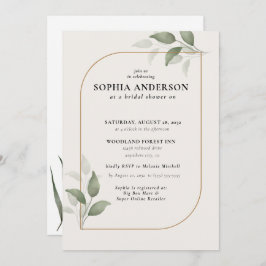 ブライダルシャワーモダン植物性ユーカリプトゥスボホ 招待状